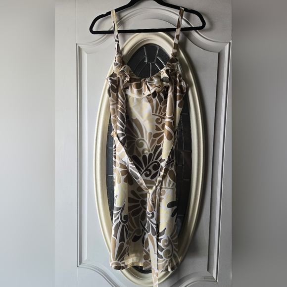 NWT Tommy Bahama 100% Silk Olive Green “Fountainebleau” Midi Dress Size L - Picture 2 of 10